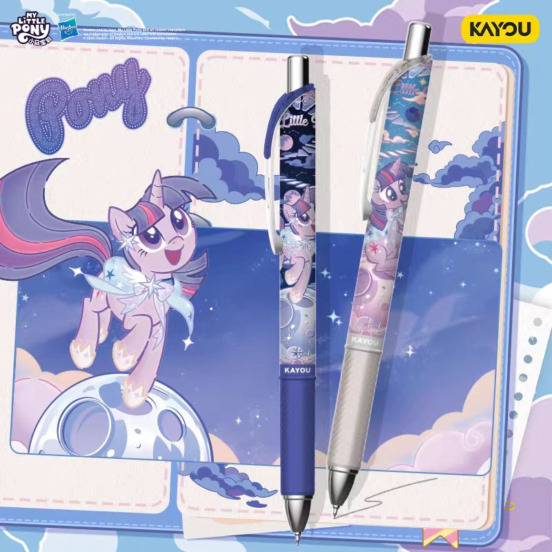 Kayou My Little Pony Neutral Pen Blind Box - Friendship Pen Fantasy Version, Black Retractable Roller Ball Pen - 1 Full Box (12 Pens Inside)