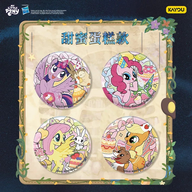 Cardgame My Little Pony Double-Sided Candy Badges Starry Edition - One Box (Contains 6 Small Packets) - Official Genuine Peripheral Charms - Grain Magnetic Badges