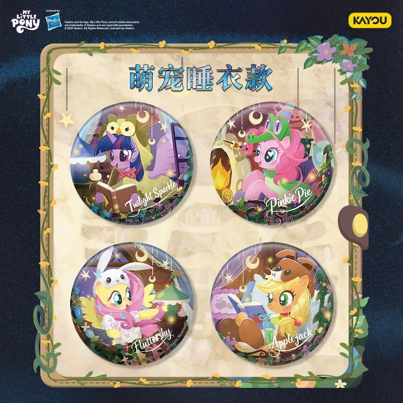 Cardgame My Little Pony Double-Sided Candy Badges Starry Edition - One Box (Contains 6 Small Packets) - Official Genuine Peripheral Charms - Grain Magnetic Badges